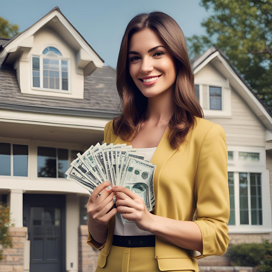 woman earning money from real estate