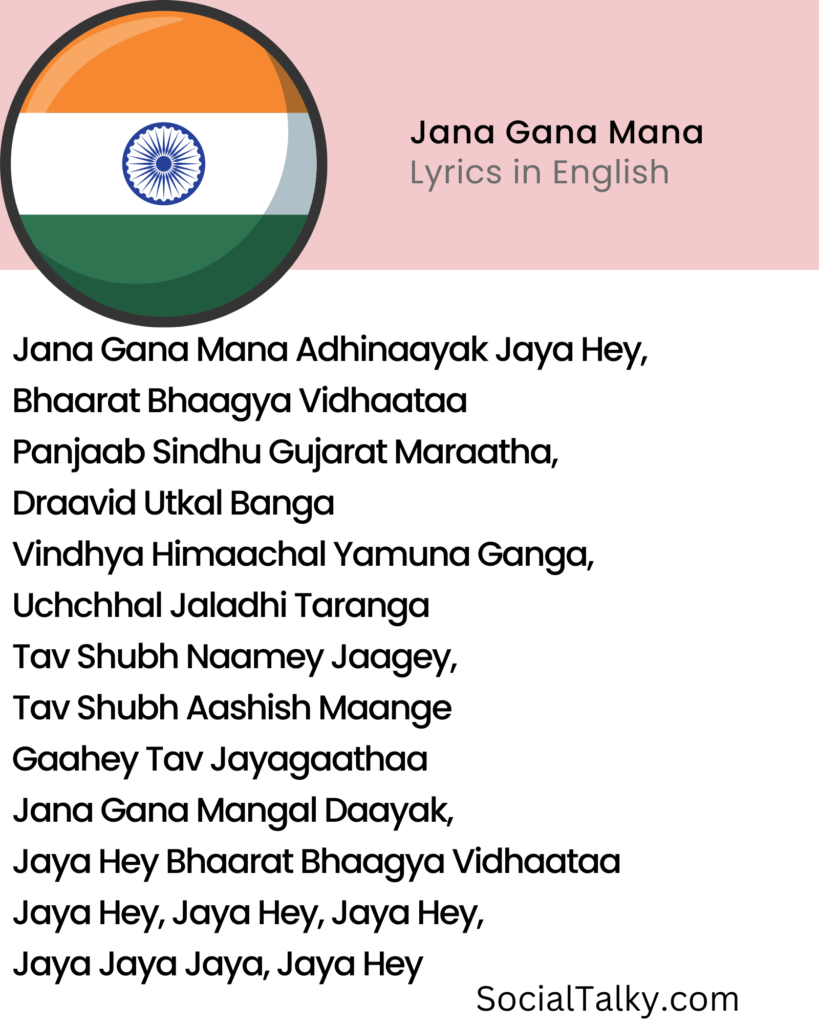 Jana Gana Mana Lyrics in English Image