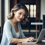 woman working on outreach seo