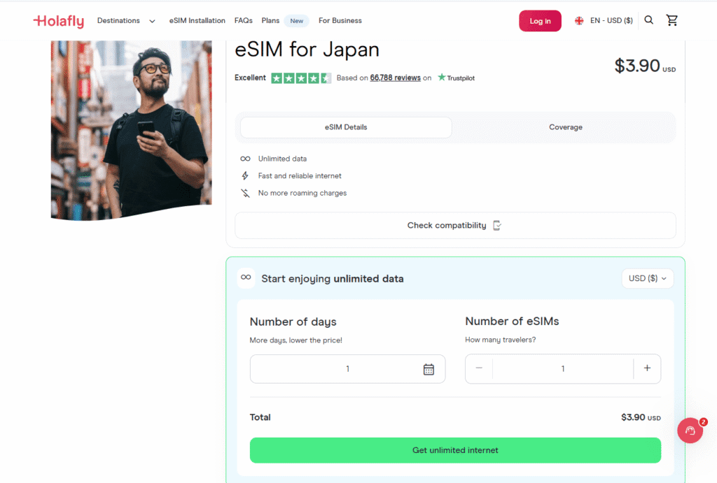 10 Best eSIM Sellers for Travel to Japan 5 Holafly