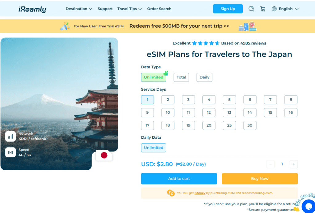 10 Best eSIM Sellers for Travel to Japan 1 iRoamly min
